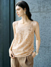 Champagne Sequin Embroidered Camisole