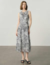Paisley Print Tencel Linen Sleeveless Midi Dress