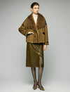 Contrast-Trim Wide-Lapel Cropped Moto Jacket