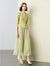 Light Green Pearl-Embellished Short Sleeve Cardigan