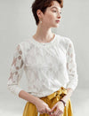 Lace Crew Neck Long Sleeve Top