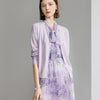 Lightweight Solid Color V-Neck Knit Cardigan - Light Purple