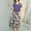 Lavender Scalloped Sleeve Knit Cardigan - Purple