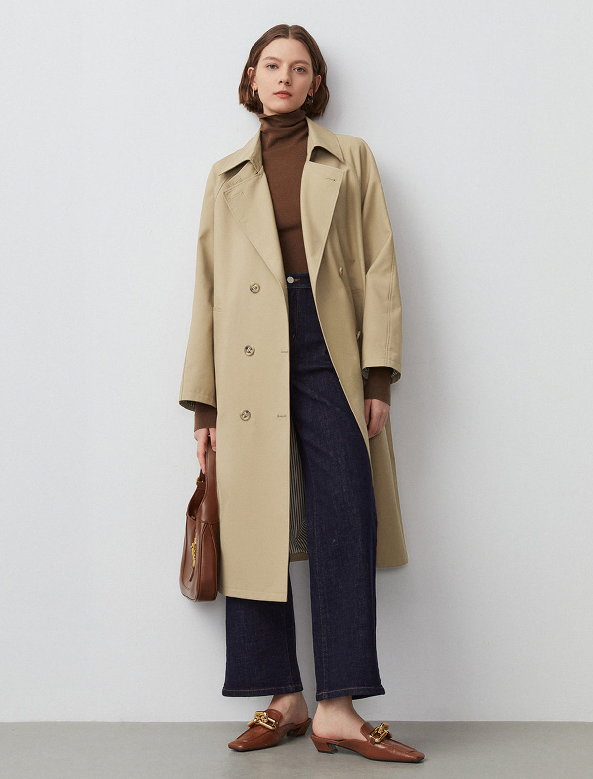 Double-Breasted Relaxed Fit Trench Coat