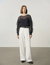 Crisp White Wide-Leg Tailored Pants