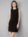 Shimmering Black Defined Waist Slip Mini Gown