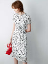 Keyhole Neck Floral Print Midi Dress