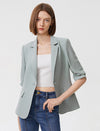 Lightweight Ruched Sleeve Blazer