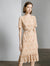 Floral Lace Ruffled Hem Midi Dress