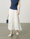 Flowy Textured Pleated Midi Skirt
