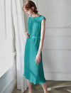 Pleated Sleeveless Midi Dress