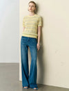 Short‑Sleeve Jacquard Knit Top