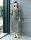 Checked Wrap Midi Dress