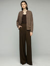 Wool Blend Gold-Button Tie-Waist Cardigan