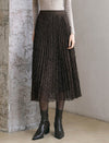 Lace Pleated Midi Skirt
