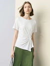 Short‑Sleeve T‑Shirt with Irregular Hem