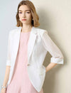 Light Tencel Three-Quarter Sleeve Blazer