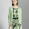 Lightweight Solid Color V-Neck Knit Cardigan - Light Green