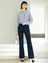 High‑Waist Micro‑Flare Suit Trousers