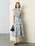 Abstract Print V-Neck Midi Dress