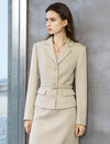 Champagne Textured Belted Blazer