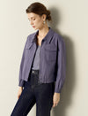 Collared Zip Up Cropped Jacket