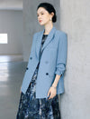 Notch Lapel Blazer in Double Breasted Long Sleeve