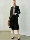 Geometric Detachable Tie-Neck Blouse