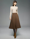 Pleated A-Line Midi Skirt