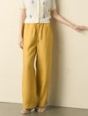 Linen Wide-Leg Drawstring Pants