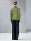 Wool Blend Shawl-Collar Double-Breasted Cropped Cardigan