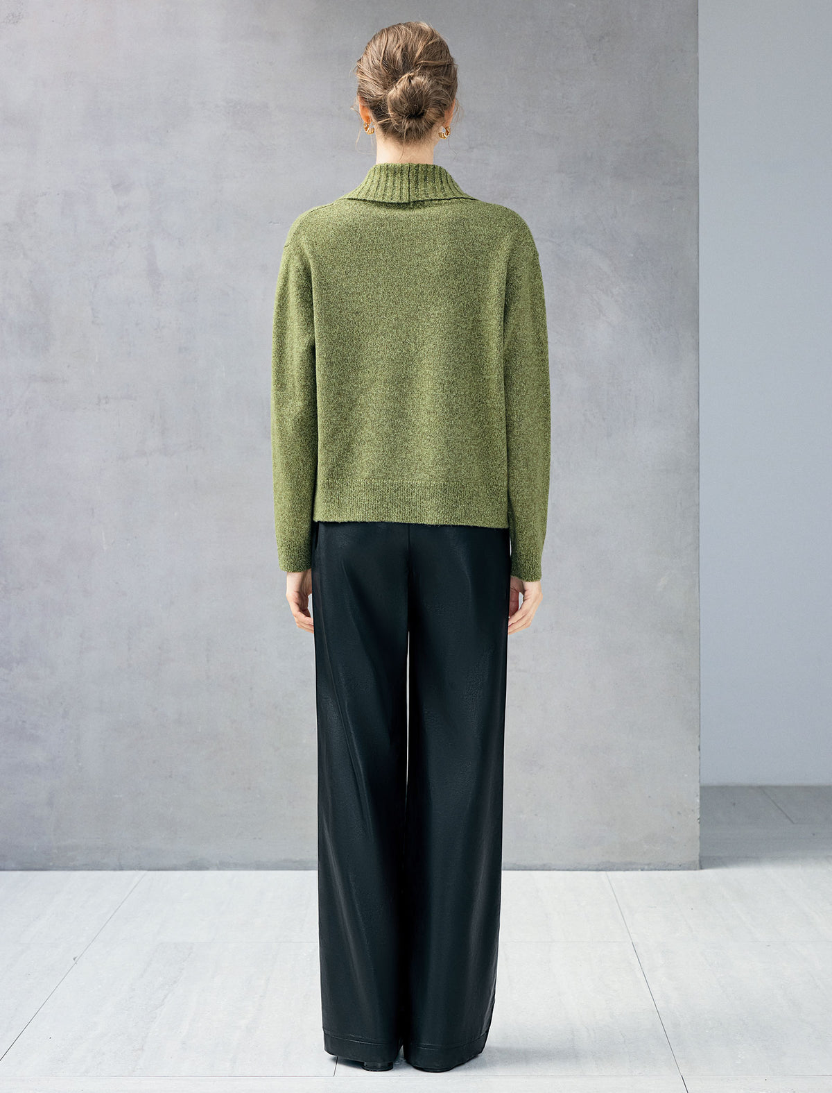 Wool Blend Shawl-Collar Double-Breasted Cropped Cardigan
