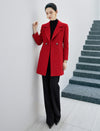 Wool Blend Solid Double-Breasted Relaxed Coat