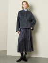 Wool-Alpaca Blend Fuzzy Cropped Jacket