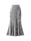Velvet Mermaid Midi Skirt