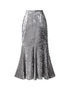 Velvet Mermaid Midi Skirt