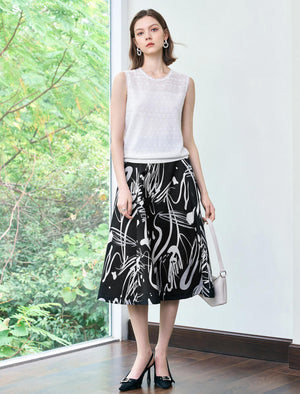 Chiffon Round Neck Sleeveless Top