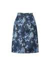 Vintage Floral Print Straight Knee-Length Skirt