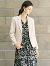 Single Button Textured Cropped Blazer