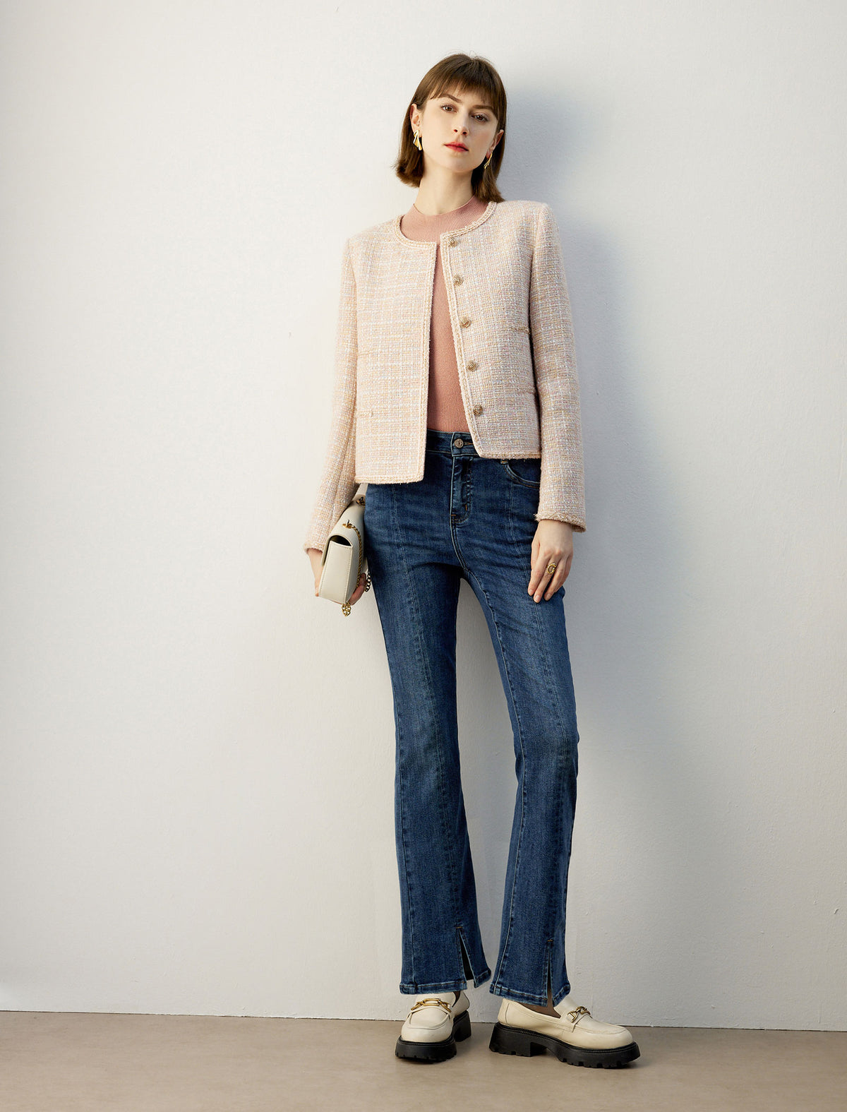 Sparkle Tweed Wool-Blend Cropped Jacket