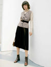 Solid Vintage Pleated A-Line Skirt