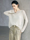 Thin Mesh Sparkly Long Sleeve Pullover