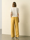 Linen Wide-Leg Drawstring Pants
