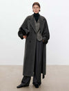 100% Alpaca Double-Breasted Wool Long Coat
