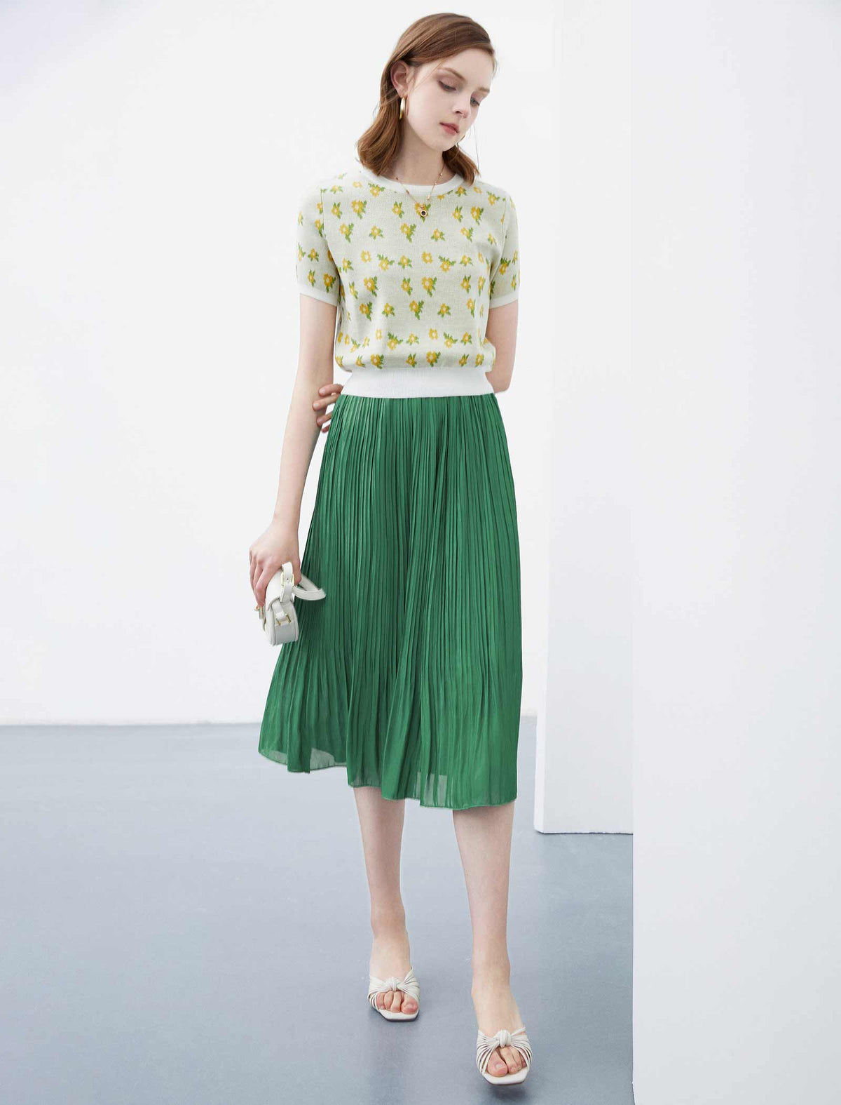 Minimal Pleated A-Line Skirt