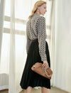 Geometric Detachable Tie-Neck Blouse
