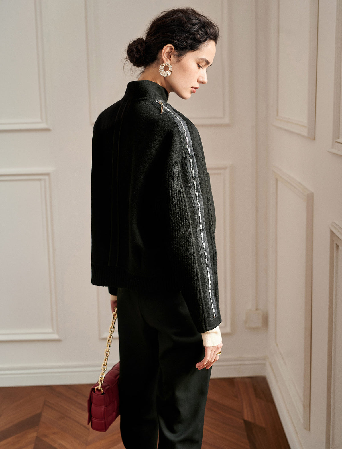 Wool Blend Cropped Jacket