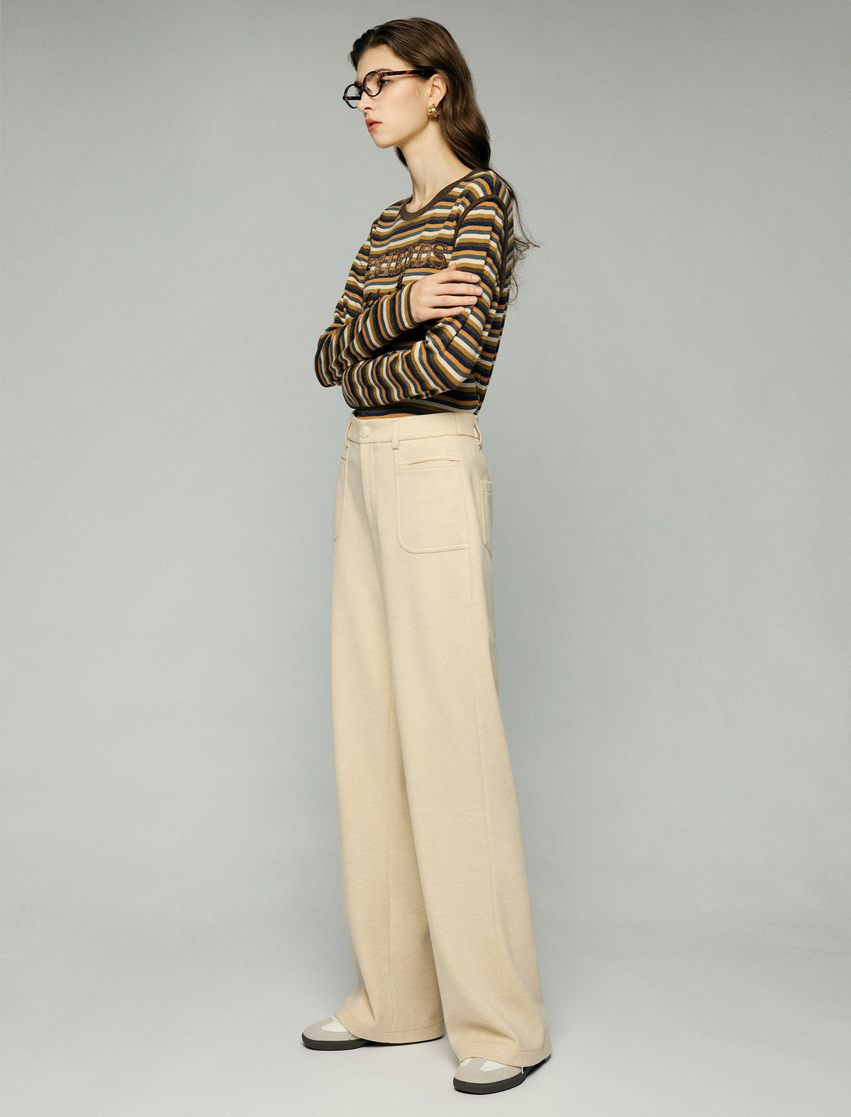 High-Waist Pocket Straight-Leg Pants