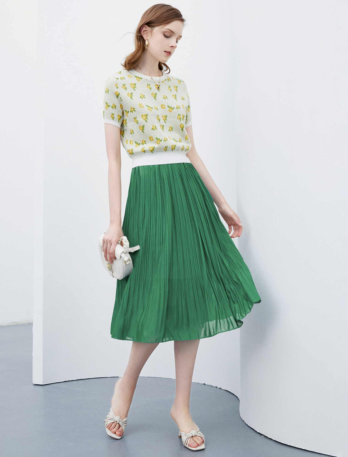 Minimal Pleated A-Line Skirt