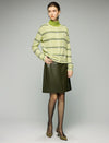 Panel-Seam High-Waist A-Line Midi Skirt